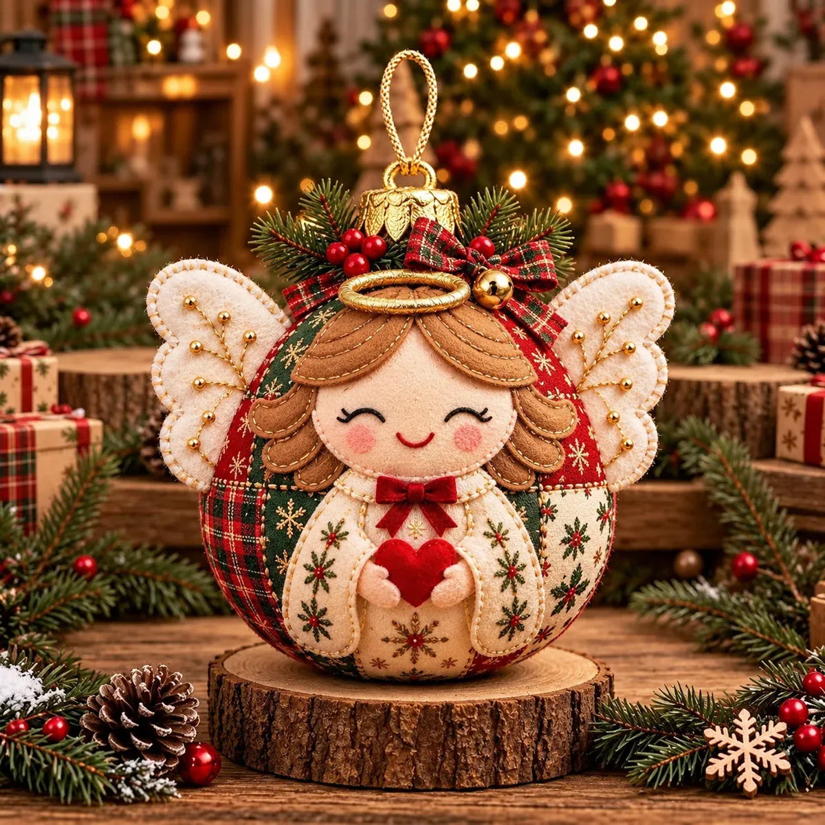 🎄 50% OFF – DIY Patchwork Christmas Ornament Kit – Cozy Handmade Holiday Decor ✨
