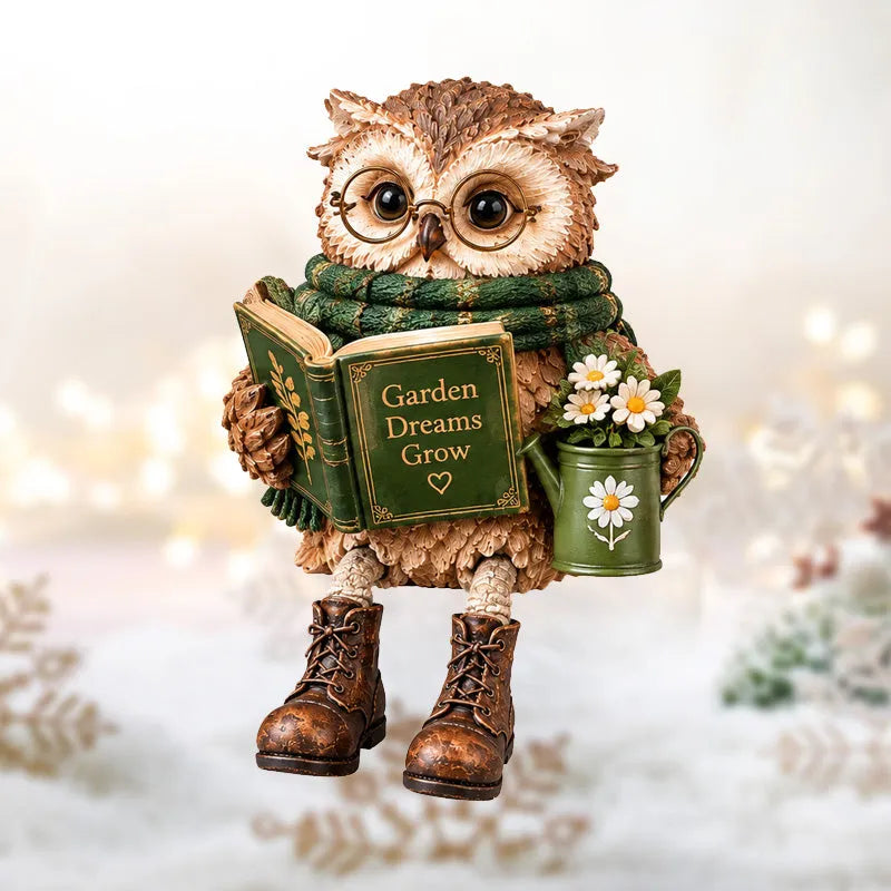 🔥 Last Day 50% OFF✨-🦉Heartwarming Reading Owl Figurine for Cozy Book Lover Decor 📚