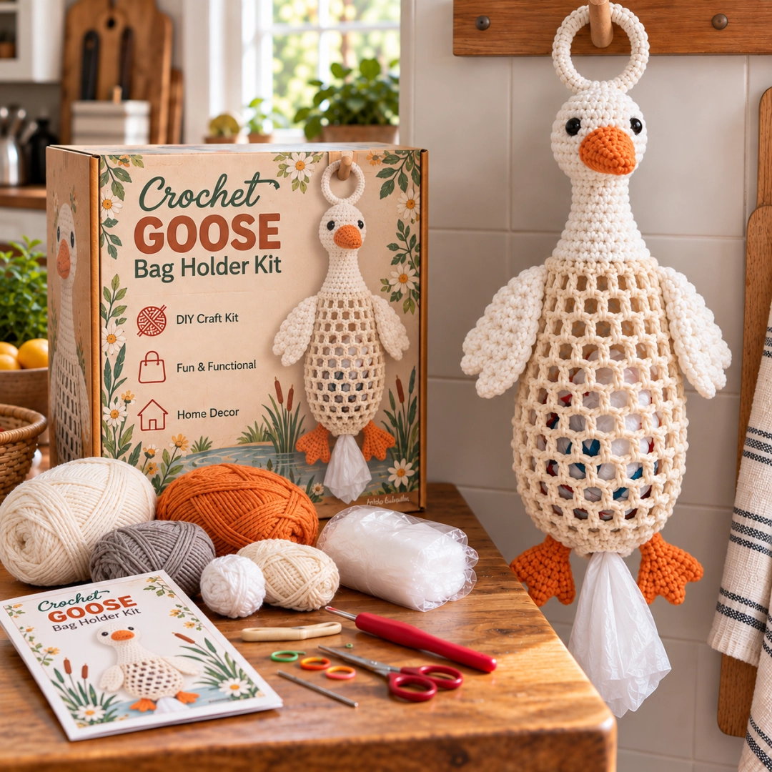 ⏰Last day Promotion 🔥-Crochet Animal Bag Holder DIY Kit – Cute & Functional Hanging Storage Craft Kit