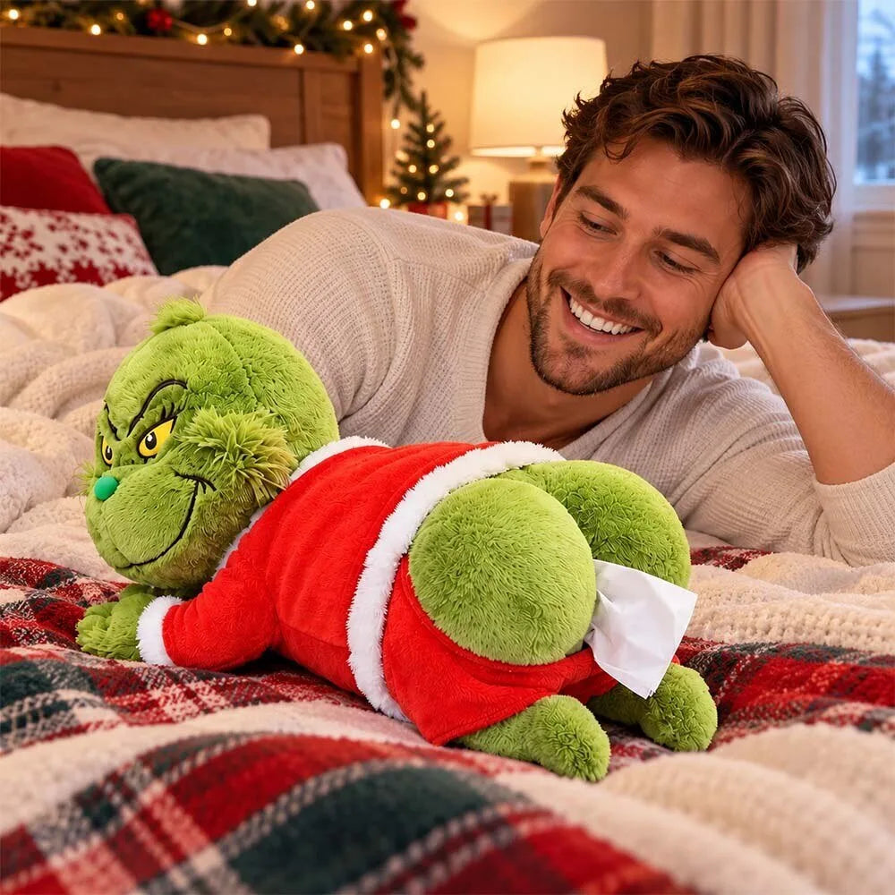 2026 Christmas Grinch Butt Plush Car Tissue Holder Novelty Tissue Box Cover