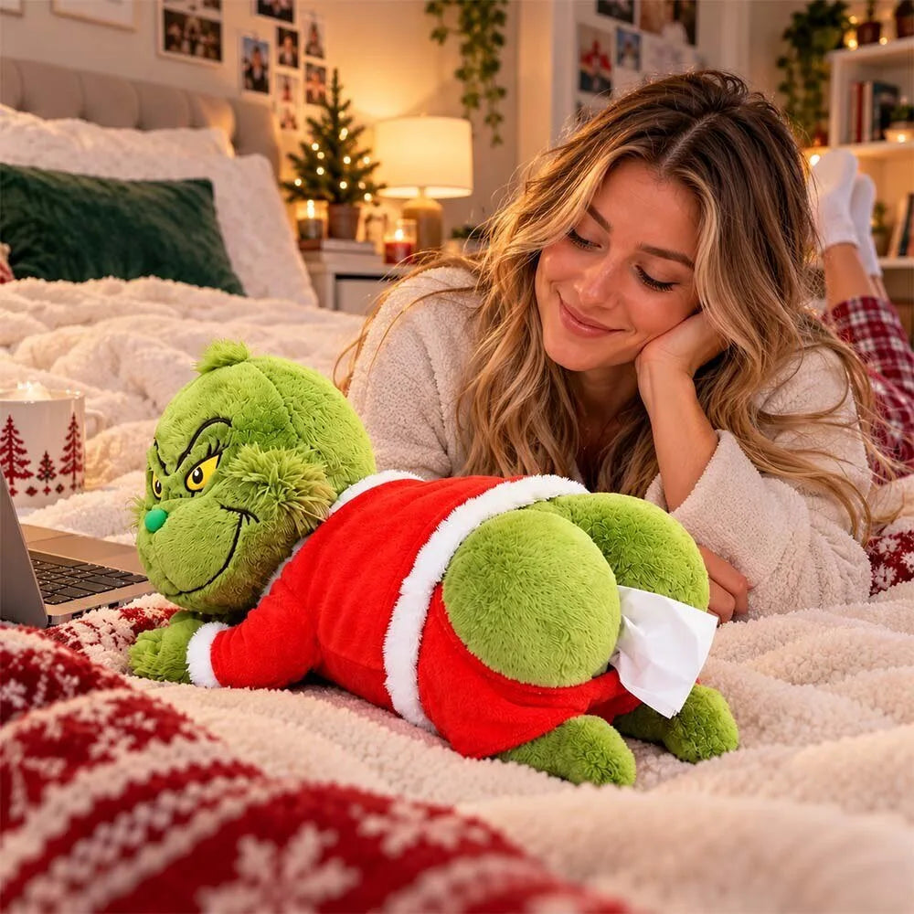2026 Christmas Grinch Butt Plush Car Tissue Holder Novelty Tissue Box Cover