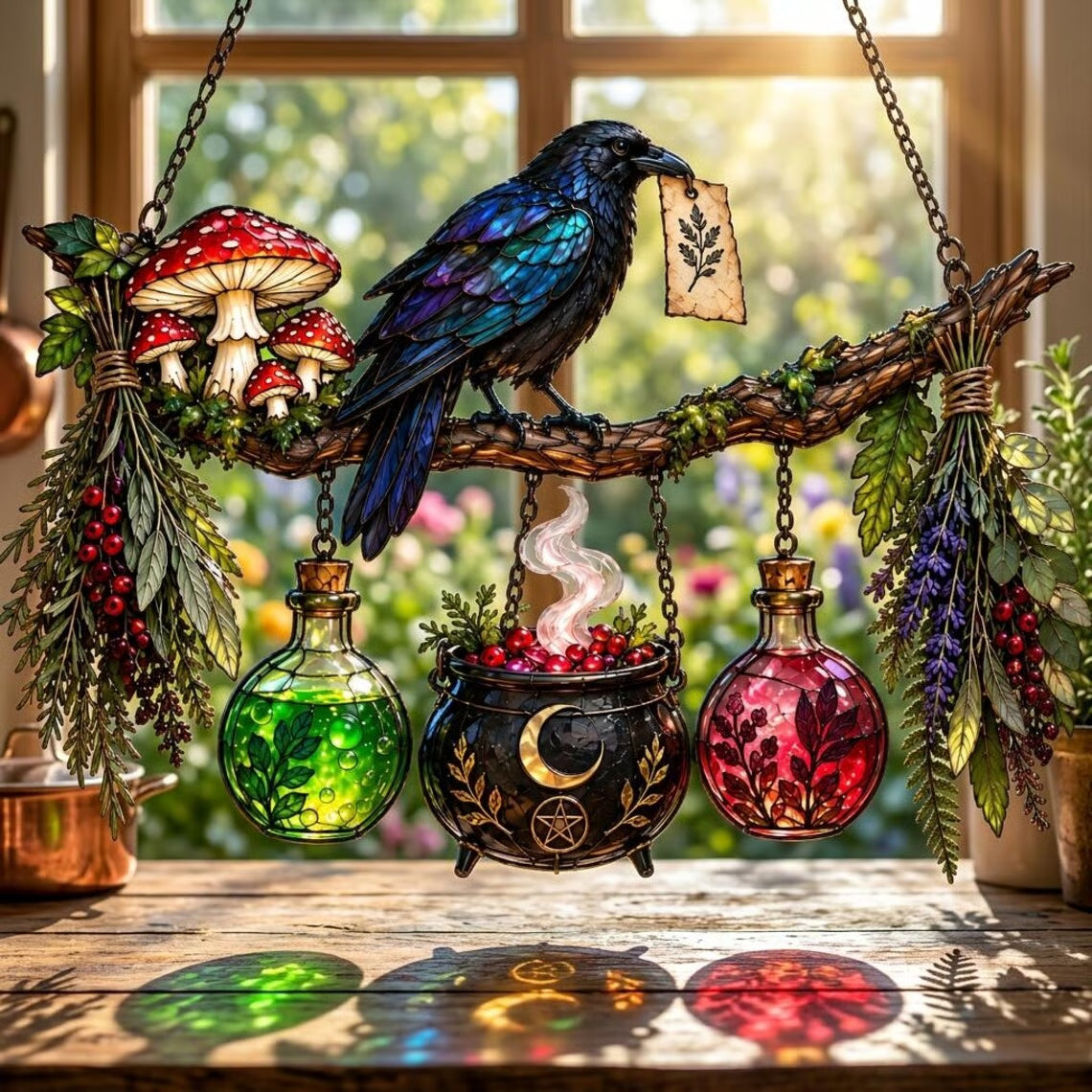 🔥 Last Day 50% OFF✨-🐦Gothic Raven Suncatcher for Magical Windows ⭐