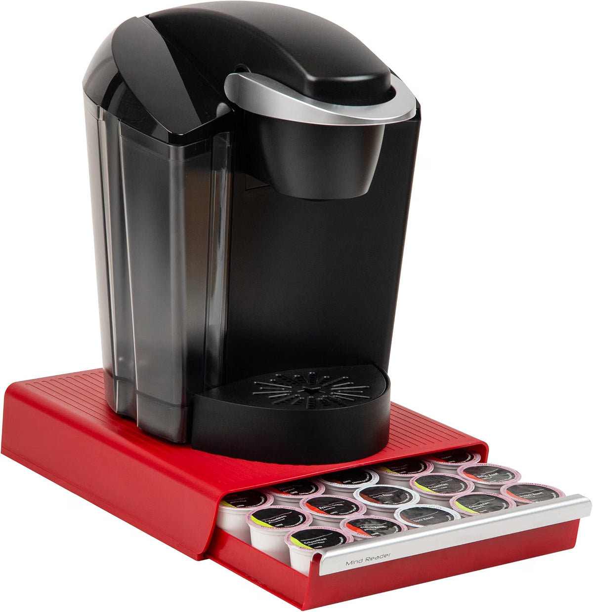 Mind Reader Single Serve Coffee Pod Drawer, 30 Pod Capacity, Countertop Organizer, 10.5"L x 12.75"W x 2.5"H, Black