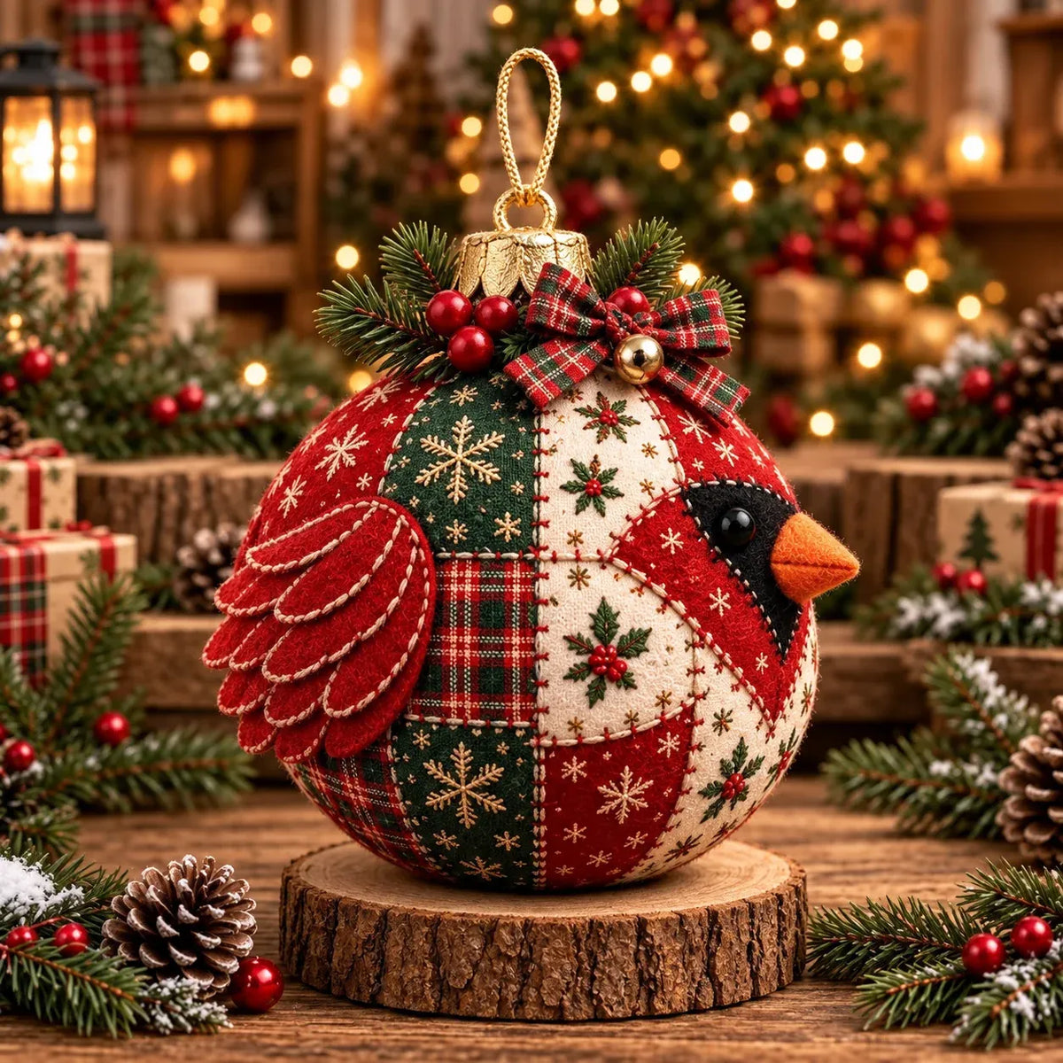 🎄 50% OFF – DIY Patchwork Christmas Ornament Kit – Cozy Handmade Holiday Decor ✨