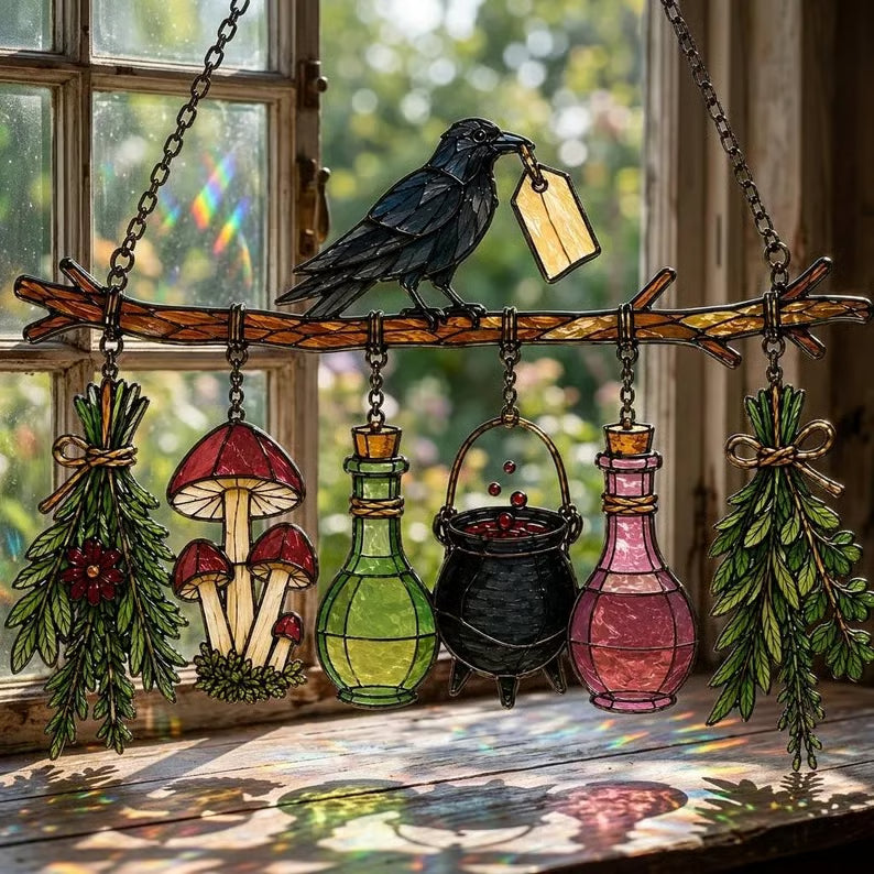 🔥 Last Day 50% OFF✨-🐦Gothic Raven Suncatcher for Magical Windows ⭐