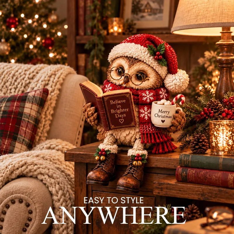🔥 Last Day 50% OFF✨-🦉Heartwarming Reading Owl Figurine for Cozy Book Lover Decor 📚