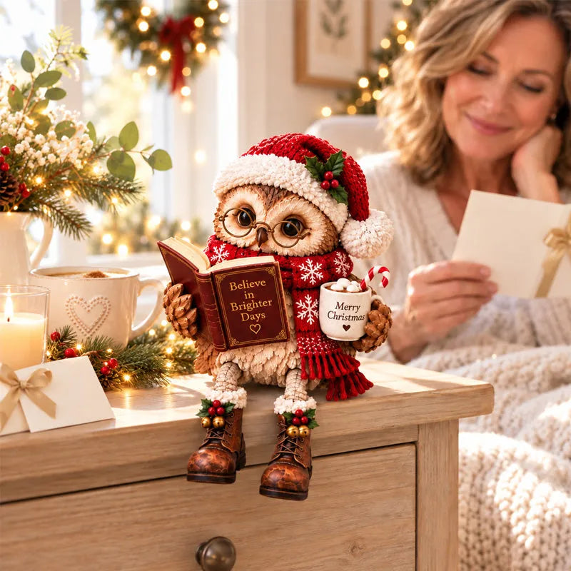 🔥 Last Day 50% OFF✨-🦉Heartwarming Reading Owl Figurine for Cozy Book Lover Decor 📚