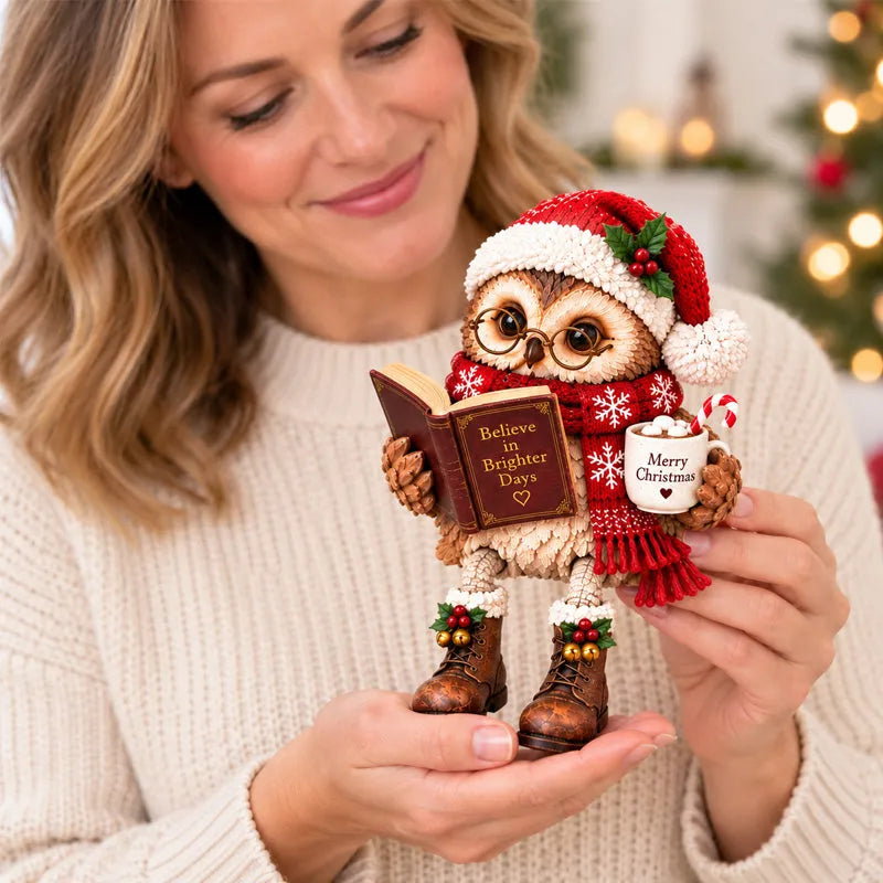 🔥 Last Day 50% OFF✨-🦉Heartwarming Reading Owl Figurine for Cozy Book Lover Decor 📚