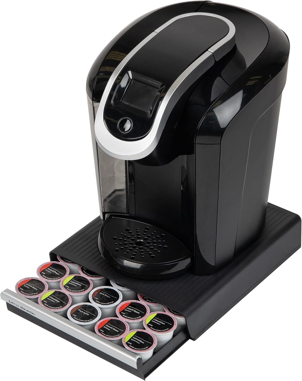 Mind Reader Single Serve Coffee Pod Drawer, 30 Pod Capacity, Countertop Organizer, 10.5"L x 12.75"W x 2.5"H, Black