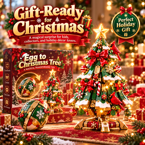 🔥 LAST DAY 49% OFF 🔥 Egg-to-Christmas Tree Magical Transforming Toy – Cardinal Christmas Tree Holiday Gift 🎄🎁✨