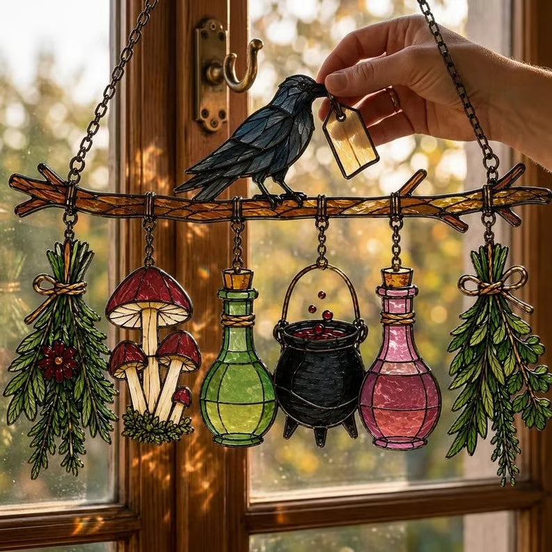 🔥 Last Day 50% OFF✨-🐦Gothic Raven Suncatcher for Magical Windows ⭐