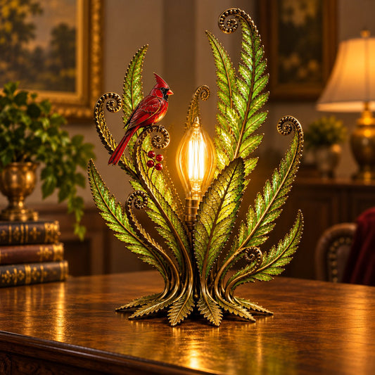 🔥 Holiday Celebration 50% OFF ✨-🐦Cardinal Garden Glow Lamp for Vintage Bird & Botanical Home Decor 🌿